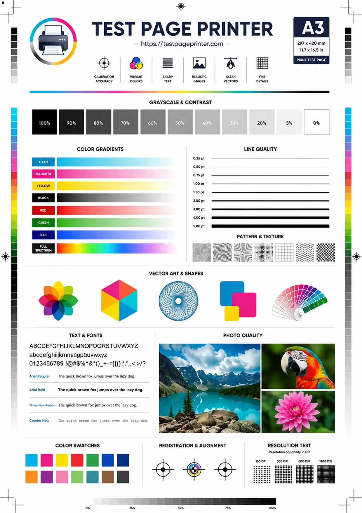 color printer test page