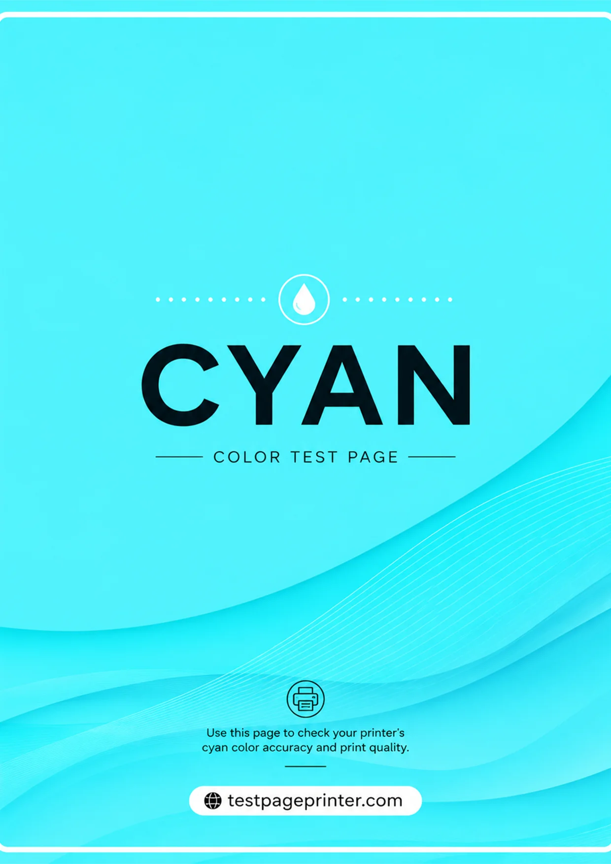 Print test page 5 cyan colour test page