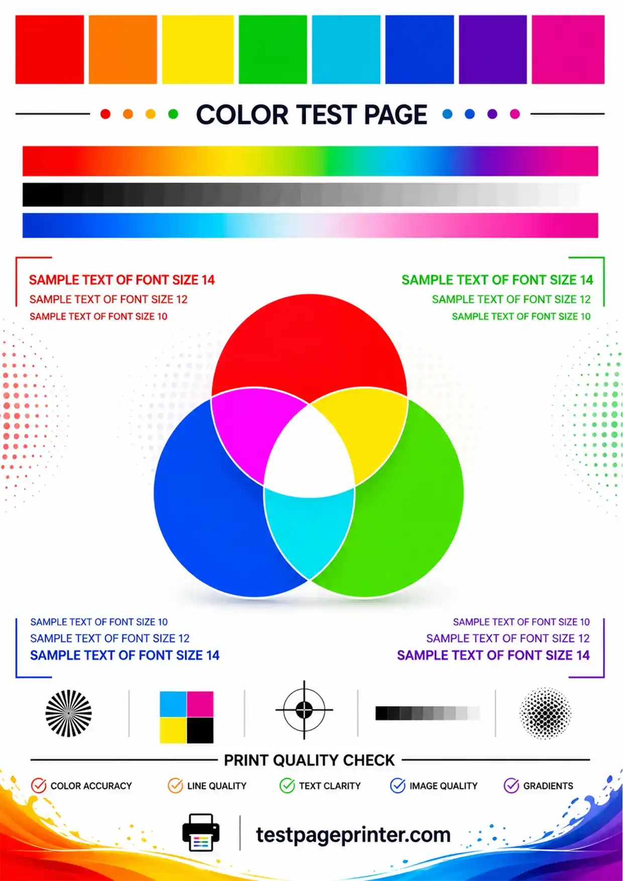 Print test page 8 rgb color test page